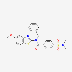 molecular formula C24H23N3O4S2 B2357596 N-苄基-4-(N,N-二甲基磺酰胺基)-N-(5-甲氧基苯并[d]噻唑-2-基)苯甲酰胺 CAS No. 941925-76-4