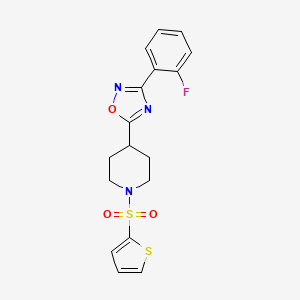 4-[3-(2-FLUOROPHENYL)-1,2,4-OXADIAZOL-5-YL]-1-(THIOPHENE-2-SULFONYL)PIPERIDINE