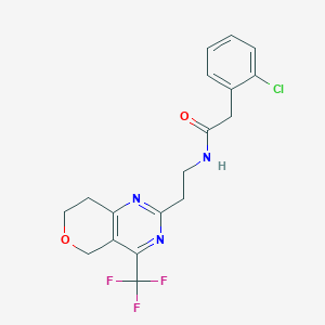 2-(2-chlorophenyl)-N-(2-(4-(trifluoromethyl)-7,8-dihydro-5H-pyrano[4,3-d]pyrimidin-2-yl)ethyl)acetamide