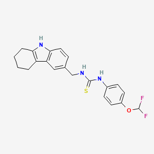 molecular formula C21H21F2N3OS B2357627 1-(4-(difluoromethoxy)phenyl)-3-((2,3,4,9-tetrahydro-1H-carbazol-6-yl)methyl)thiourea CAS No. 852140-61-5
