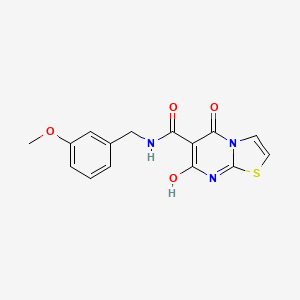molecular formula C15H13N3O4S B2357628 7-hydroxy-N-(3-methoxybenzyl)-5-oxo-5H-thiazolo[3,2-a]pyrimidine-6-carboxamide CAS No. 898457-74-4