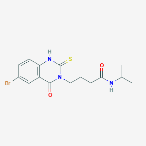 4-(6-bromo-4-oxo-2-sulfanylidene-1H-quinazolin-3-yl)-N-propan-2-ylbutanamide