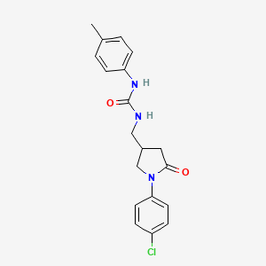 1-((1-(4-Chlorophenyl)-5-oxopyrrolidin-3-yl)methyl)-3-(p-tolyl)urea