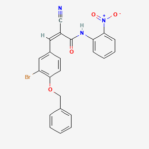 molecular formula C23H16BrN3O4 B2357640 (Z)-3-(3-Bromo-4-phenylmethoxyphenyl)-2-cyano-N-(2-nitrophenyl)prop-2-enamide CAS No. 380566-99-4