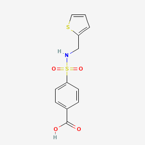 molecular formula C12H11NO4S2 B2357647 4-[(噻吩-2-基甲基)磺酰胺基]苯甲酸 CAS No. 436091-72-4