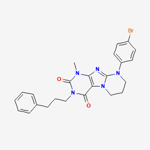 9-(4-bromophenyl)-1-methyl-3-(3-phenylpropyl)-6,7,8,9-tetrahydropyrimido[2,1-f]purine-2,4(1H,3H)-dione