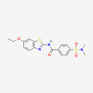 molecular formula C18H19N3O4S2 B2357653 4-(dimethylsulfamoyl)-N-(6-ethoxy-1,3-benzothiazol-2-yl)benzamide CAS No. 321555-62-8