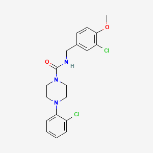 N-(3-chloro-4-methoxybenzyl)-4-(2-chlorophenyl)tetrahydro-1(2H)-pyrazinecarboxamide