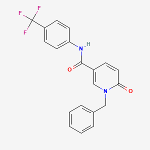 molecular formula C20H15F3N2O2 B2357657 1-benzyl-6-oxo-N-[4-(trifluoromethyl)phenyl]-1,6-dihydropyridine-3-carboxamide CAS No. 478065-98-4