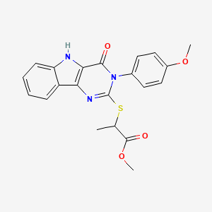 methyl 2-[[3-(4-methoxyphenyl)-4-oxo-5H-pyrimido[5,4-b]indol-2-yl]sulfanyl]propanoate