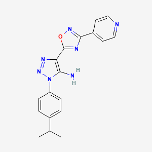 molecular formula C18H17N7O B2357671 3-(4-Propan-2-ylphenyl)-5-(3-pyridin-4-yl-1,2,4-oxadiazol-5-yl)triazol-4-amine CAS No. 892768-34-2