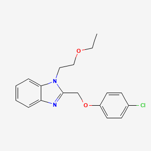molecular formula C18H19ClN2O2 B2357675 2-[(4-chlorophenoxy)methyl]-1-(2-ethoxyethyl)-1H-benzimidazole CAS No. 498535-60-7