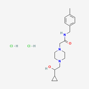 molecular formula C19H31Cl2N3O2 B2357676 2-(4-(2-环丙基-2-羟乙基)哌嗪-1-基)-N-(4-甲基苄基)乙酰胺二盐酸盐 CAS No. 1396800-60-4