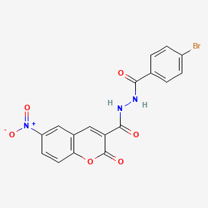 4-bromo-N'-(6-nitro-2-oxo-2H-chromene-3-carbonyl)benzohydrazide