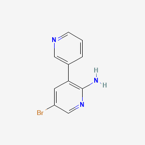 molecular formula C10H8BrN3 B2357685 [3,3'-Bipyridin]-2-amine, 5-bromo- CAS No. 1335051-77-8