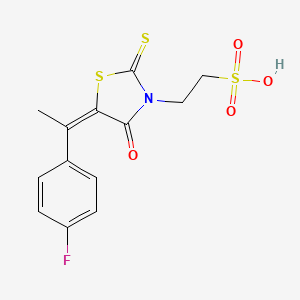 (E)-2-(5-(1-(4-fluorophenyl)ethylidene)-4-oxo-2-thioxothiazolidin-3-yl)ethanesulfonic acid