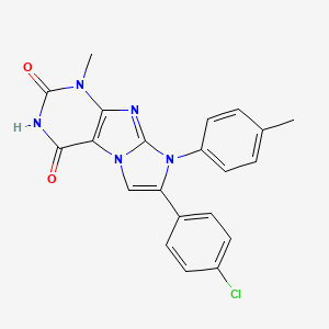 7-(4-chlorophenyl)-1-methyl-8-(p-tolyl)-1H-imidazo[2,1-f]purine-2,4(3H,8H)-dione