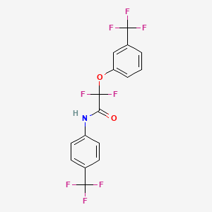 molecular formula C16H9F8NO2 B2357695 2,2-difluoro-2-[3-(trifluoromethyl)phenoxy]-N-[4-(trifluoromethyl)phenyl]acetamide CAS No. 338792-23-7