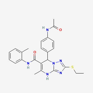 molecular formula C24H26N6O2S B2357696 7-[4-(乙酰氨基)苯基]-2-(乙硫基)-5-甲基-N-(2-甲基苯基)-4,7-二氢[1,2,4]三唑并[1,5-a]嘧啶-6-甲酰胺 CAS No. 1021209-38-0