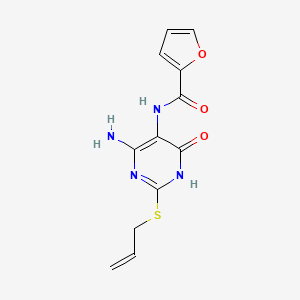 molecular formula C12H12N4O3S B2357702 N-(2-(aliltio)-4-amino-6-oxo-1,6-dihidropirimidin-5-il)furan-2-carboxamida CAS No. 868225-86-9