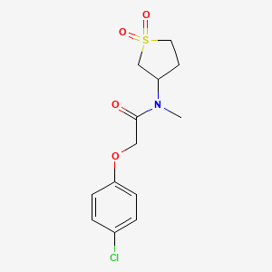 molecular formula C13H16ClNO4S B2357703 2-(4-chlorophenoxy)-N-(1,1-dioxidotetrahydrothiophen-3-yl)-N-methylacetamide CAS No. 728888-87-7