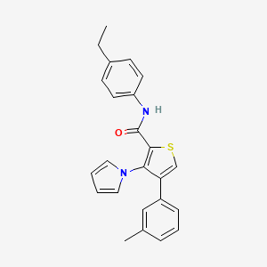 molecular formula C24H22N2OS B2357704 N-(4-ethylphenyl)-4-(3-methylphenyl)-3-(1H-pyrrol-1-yl)thiophene-2-carboxamide CAS No. 1291837-97-2