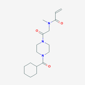 molecular formula C17H27N3O3 B2357707 N-[2-[4-(Cyclohexanecarbonyl)piperazin-1-yl]-2-oxoethyl]-N-methylprop-2-enamide CAS No. 2201207-93-2