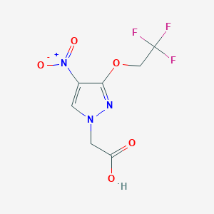 molecular formula C7H6F3N3O5 B2357711 [4-nitro-3-(2,2,2-trifluoroethoxy)-1H-pyrazol-1-yl]acetic acid CAS No. 1856070-86-4