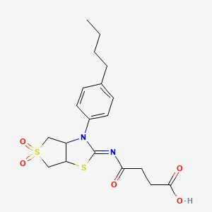 (E)-4-((3-(4-butylphenyl)-5,5-dioxidotetrahydrothieno[3,4-d]thiazol-2(3H)-ylidene)amino)-4-oxobutanoic acid