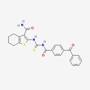 2-(3-(4-Benzoylbenzoyl)thioureido)-4,5,6,7-tetrahydrobenzo[b]thiophene-3-carboxamide