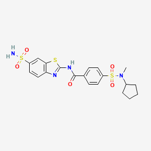 4-(N-cyclopentyl-N-methylsulfamoyl)-N-(6-sulfamoylbenzo[d]thiazol-2-yl)benzamide