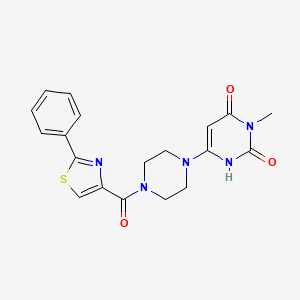 3-methyl-6-(4-(2-phenylthiazole-4-carbonyl)piperazin-1-yl)pyrimidine-2,4(1H,3H)-dione