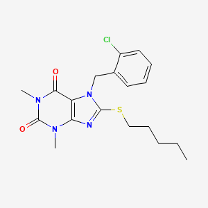 7-[(2-Chlorophenyl)methyl]-1,3-dimethyl-8-pentylsulfanylpurine-2,6-dione