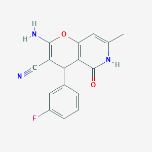 2-amino-4-(3-fluorophenyl)-7-methyl-5-oxo-5,6-dihydro-4H-pyrano[3,2-c]pyridine-3-carbonitrile