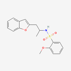 molecular formula C18H19NO4S B2357739 N-(1-(benzofuran-2-yl)propan-2-yl)-2-methoxybenzenesulfonamide CAS No. 2034305-30-9