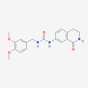 molecular formula C19H21N3O4 B2357740 1-(3,4-Dimethoxybenzyl)-3-(1-oxo-1,2,3,4-tetrahydroisoquinolin-7-yl)urea CAS No. 1351621-14-1