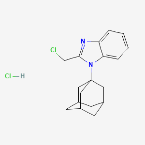 molecular formula C18H22Cl2N2 B2357744 1-(adamantan-1-yl)-2-(chloromethyl)-1H-1,3-benzodiazole hydrochloride CAS No. 1170217-15-8