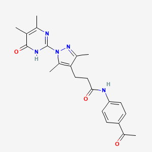 N-(4-acetylphenyl)-3-(1-(4,5-dimethyl-6-oxo-1,6-dihydropyrimidin-2-yl)-3,5-dimethyl-1H-pyrazol-4-yl)propanamide