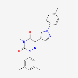 molecular formula C22H21N5O2 B2357747 2-(3,5-二甲苯基)-4-甲基-6-(1-(4-甲苯基)-1H-吡唑-4-基)-1,2,4-三嗪-3,5(2H,4H)-二酮 CAS No. 477708-77-3