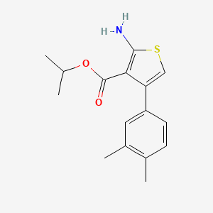molecular formula C16H19NO2S B2357762 Isopropyl 2-amino-4-(3,4-dimethylphenyl)thiophene-3-carboxylate CAS No. 350997-29-4