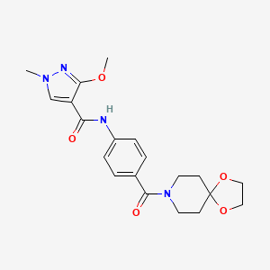 N-(4-(1,4-dioxa-8-azaspiro[4.5]decane-8-carbonyl)phenyl)-3-methoxy-1-methyl-1H-pyrazole-4-carboxamide