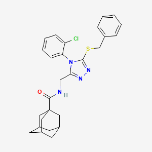 molecular formula C27H29ClN4OS B2357766 N-[[5-benzylsulfanyl-4-(2-chlorophenyl)-1,2,4-triazol-3-yl]methyl]adamantane-1-carboxamide CAS No. 477302-37-7