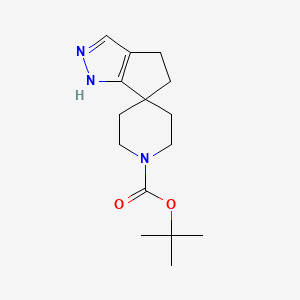 molecular formula C15H23N3O2 B2357768 Tert-Butyl 4,5-Dihydro-2H-Spiro[Cyclopenta[C]Pyrazole-6,4-Piperidine]-1-Carboxylate CAS No. 1341035-84-4