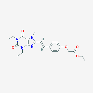 molecular formula C22H26N4O5 B235777 (E)-8-(4-Ethoxycarbonylmethoxystyryl)-1,3-diethyl-7-methylxanthine CAS No. 155272-10-9