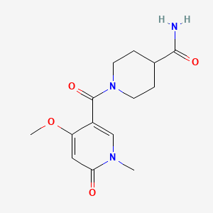 1-(4-Methoxy-1-methyl-6-oxo-1,6-dihydropyridine-3-carbonyl)piperidine-4-carboxamide