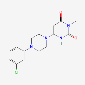molecular formula C15H17ClN4O2 B2357783 6-(4-(3-chlorophenyl)piperazin-1-yl)-3-methylpyrimidine-2,4(1H,3H)-dione CAS No. 863588-00-5