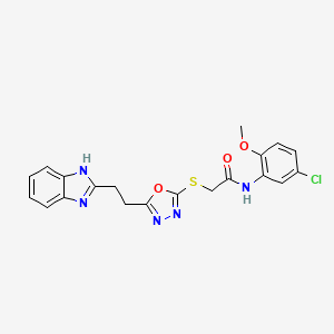 2-((5-(2-(1H-benzo[d]imidazol-2-yl)ethyl)-1,3,4-oxadiazol-2-yl)thio)-N-(5-chloro-2-methoxyphenyl)acetamide