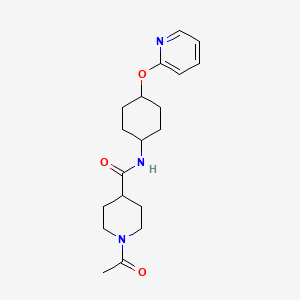 molecular formula C19H27N3O3 B2357786 1-acetyl-N-((1r,4r)-4-(pyridin-2-yloxy)cyclohexyl)piperidine-4-carboxamide CAS No. 2034394-44-8