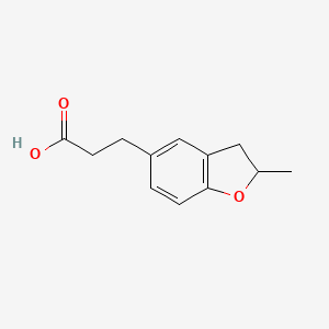 molecular formula C12H14O3 B2357787 3-(2-Methyl-2,3-dihydro-benzofuran-5-yl)-propionic acid CAS No. 887694-21-5