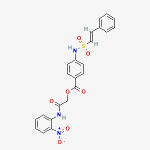 molecular formula C23H19N3O7S B2357794 [2-(2-nitroanilino)-2-oxoethyl] 4-[[(E)-2-phenylethenyl]sulfonylamino]benzoate CAS No. 853726-41-7